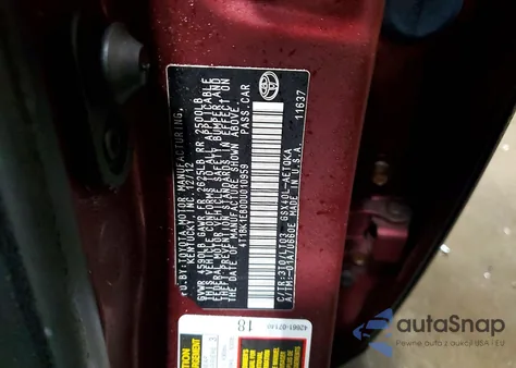 2013 Toyota Avalon Base z USA, uszkodzony, nr VIN 4T1BK1EB0DU010959